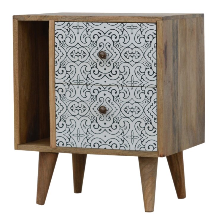 patterned bedside table